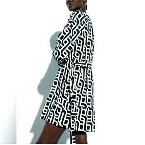 ZARA Geometric Black and White Dress